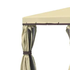 Outsunny 3 x 3(m) Patio Gazebo Garden Shelter w/ Mosquito Netting, Beige