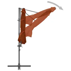 Berkfield Cantilever Umbrella with Steel Pole Terracotta 300 cm