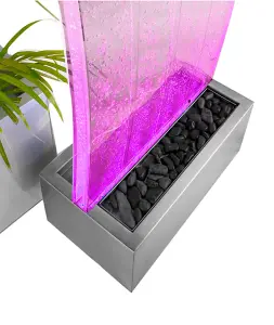 Primrose Aries Curved Bubble Water Feature Wall with Colour Changing LEDs Indoor Use 150cm