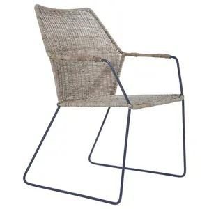 Interiors by Premier Angled Design Natural Rattan Chair, Easy to Clean Outdoor Chair, Arm & Backrest Rattan chair, Rattan Chair