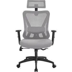 Yaheetech Ergonomic Desk Chair Multi-adjustment Functions - Light Grey