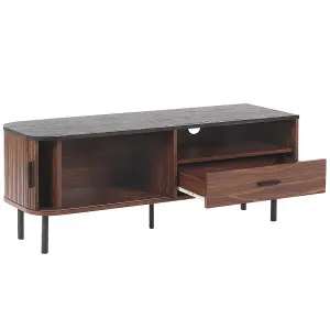 Beliani Industrial TV Stand Dark Wood JOSE