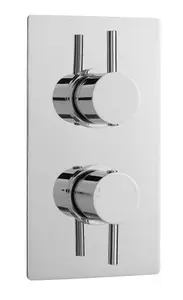 Round Concealed Twin Thermostatic Shower Valve (1 Outlet) - Chrome