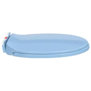 Soft-Close Toilet Seat Quick Release Blue Oval