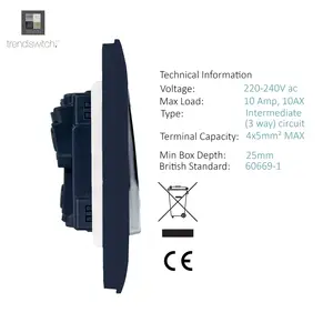 Trendiswitch Navy 1 Gang 3 Way Intermediate Switch