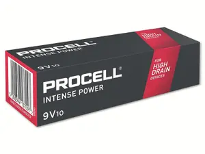 Procell MN1604INT/10 9V Alkaline Batteries - Intense Power Pack of 10