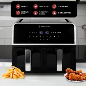 Belaco Dual Draw - Digital Air fryer - 9L