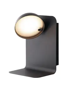 Luminosa Boing Integrated LED Swivel Wall Reading Lamp With Usb, Black, 4000K