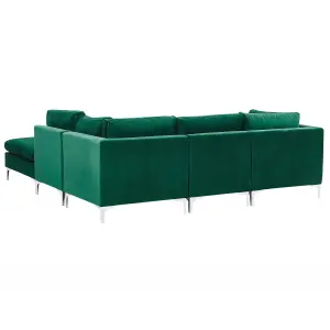 Sofa with Ottoman EVJA Green Velvet Left Hand