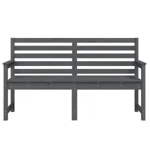 Berkfield Garden Bench Grey 159.5x48x91.5 cm Solid Wood Pine