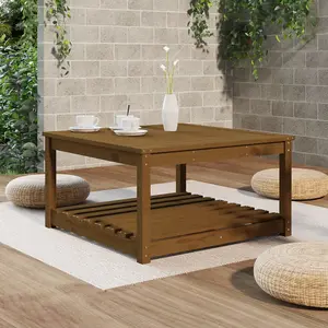 Berkfield Garden Table Honey Brown 82.5x82.5x45 cm Solid Wood Pine