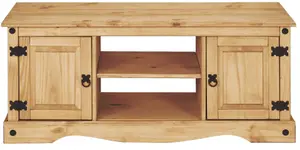 Corona TV Stand 2 Door Flat Screen Television Unit Mexican Solid Pine