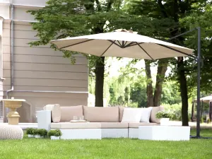 Cantilever Garden Parasol 3 m Light Beige SAVONA