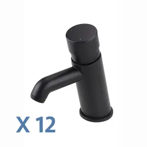 ENKI Vision Black Non Concussive Time Adjustable Basin Mixer Taps 12-Piece