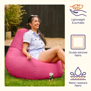 Veeva Recliner Indoor Outdoor Bean Bag Pink Bean Bag Chair