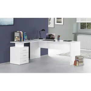 Calderone 180cm W Rectangular Executive Desk White/White