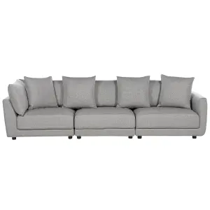 3 Seater Fabric Sofa with Ottoman Light Grey SIGTUNA