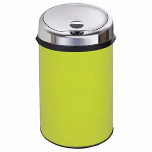 Inmotion 30L Lime Green Stainless Steel Auto Sensor Kitchen Waste Dust Bin