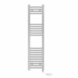 Right Radiators Prefilled Electric Curved Heated Towel Rail Bathroom Ladder Warmer Rads - Chrome 1200x300 mm