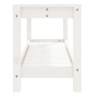 Berkfield Garden Bench White 108x35x45 cm Solid Wood Pine