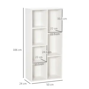 HOMCOM Bookcase Modern Bookshelf Cabinet for Home Office White