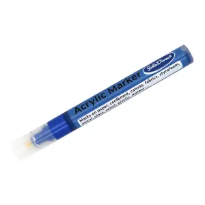 Acrylic Paint Marker Pen Permanent for Stone Leather Fabric Plastic (Metallic Blue)