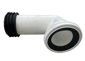 Bent WC Toilet Pan Connector 4'' (100mm/110mm) - 90 Degree Toilet Seal, Rigid Waste Pipe Connector Pan Connector. FREE DELIVERY