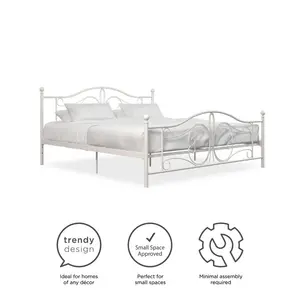 Kourtney Platform Bed White / Kingsize (5')