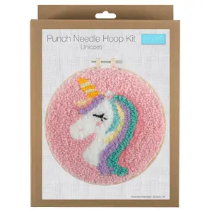 P/NEEDLE UNICORN - Punch Needle Kit: Yarn and Hoop: Unicorn - Trimits