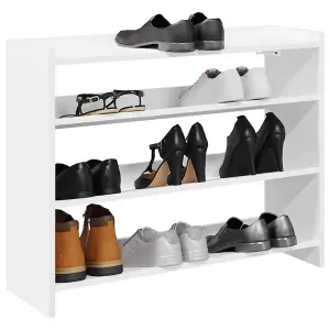 Berkfield Shoe Rack White 80x25x61.5 cm Engineered Wood