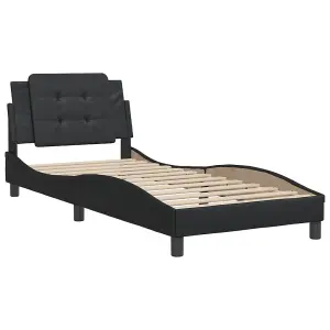 Berkfield Bed Frame without Mattress Black 90x200 cm Faux Leather