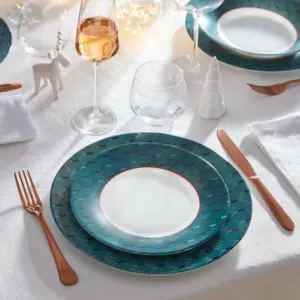 URBNLIVING 22cm Depth Luminarc Opal Glass Dessert Plate Set of 6