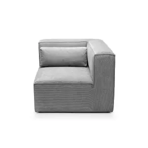 Doris Corner Unit Module in Light Grey Cord Chenille