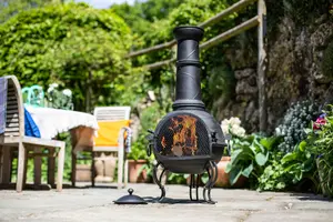 La Hacienda Murcia Large Steel Chimenea With Grill