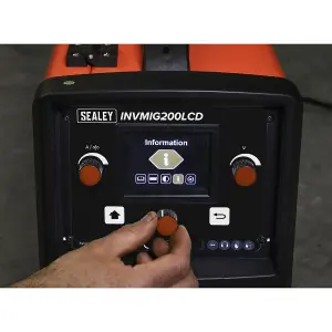 Sealey Inverter Welder MIG, TIG & MMA 200A with LCD Screen INVMIG200LCD