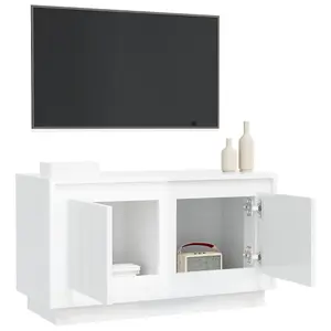 Berkfield TV Cabinet High Gloss White 80x35x45 cm Engineered Wood