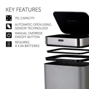 75L Rectangular Sensor Bin Titanium