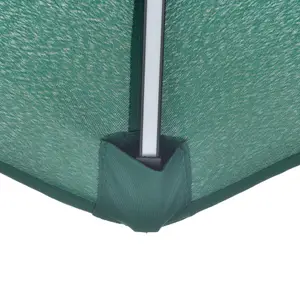 Outsunny 3(m) Cantilever Parasol Hanging Banana Umbrella lights, Green