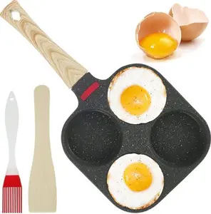 Egg Pan Non Stick 4 Cup Egg Frying Pan Poached Egg Pan Multi Pancake Pan Egg Skillet For Breakfast, Pancake, Plett Suitable For All Gas Stove Hobs