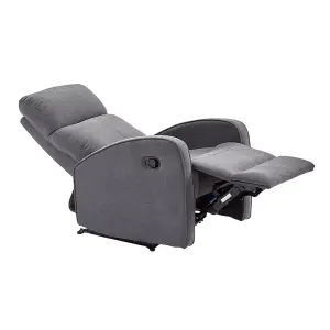 Manual Reclining Armchair in Dark Grey Fabric - Parma