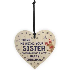 FUNNY Christmas Gift For Brother Wood Heart Rude Gift For Brother From Sister