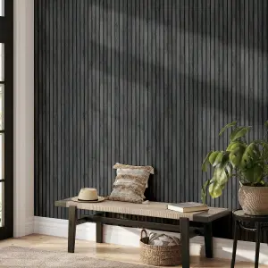 Arthouse Wood Slats Grey Wallpaper