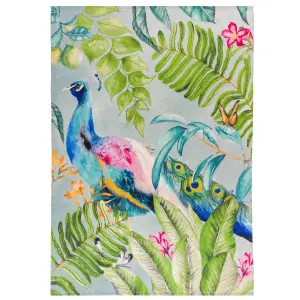 Wylder Tropics Peacock Digitally Printed Outdoor/Indoor Rug