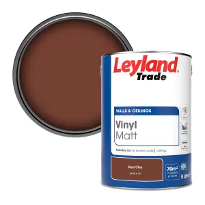 Leyland Trade Vinyl Matt Walls & Ceilings Emulsion Paint Red Clay (PPG16-32) 5L