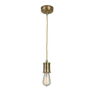 Elstead Douille 1 Light Ceiling Pendant Antique Brass, E27