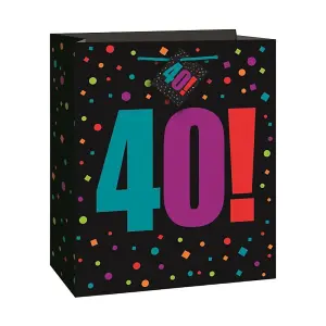 Unique Party 40th Birthday Gift Bag Multicoloured (One Size)