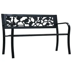 Berkfield Garden Bench 125 cm Black Steel