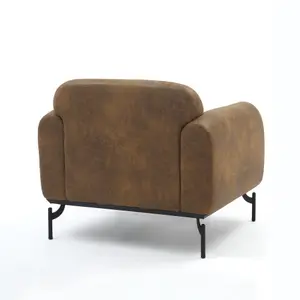 Faux Leather Suede Brown Aria Accent Chair