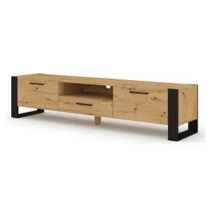 Modern Nuka TV Cabinet in Oak Artisan W2000mm x H480mm x D430mm