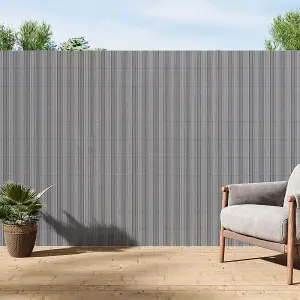 150cm W x 500cm L Sun-blocked Privacy Fence Screen Panels Light Grey